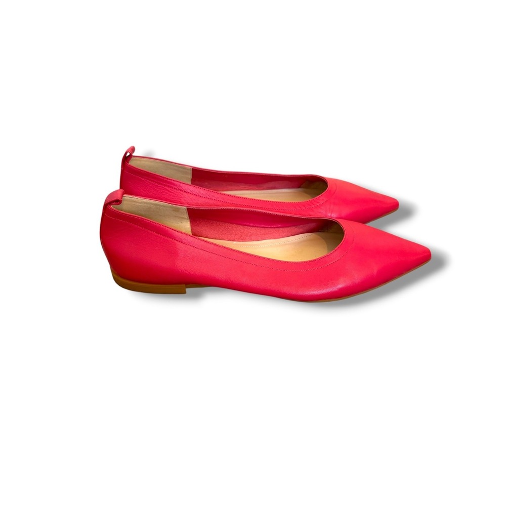 Everlane Flats Womens 7.5 Hot Pink Italian Leather Pointed Toe Made in Italy